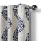 Threadmade Home Navara Medallion Room Darkening Window Curtain, Navy - 52"W x 95"L